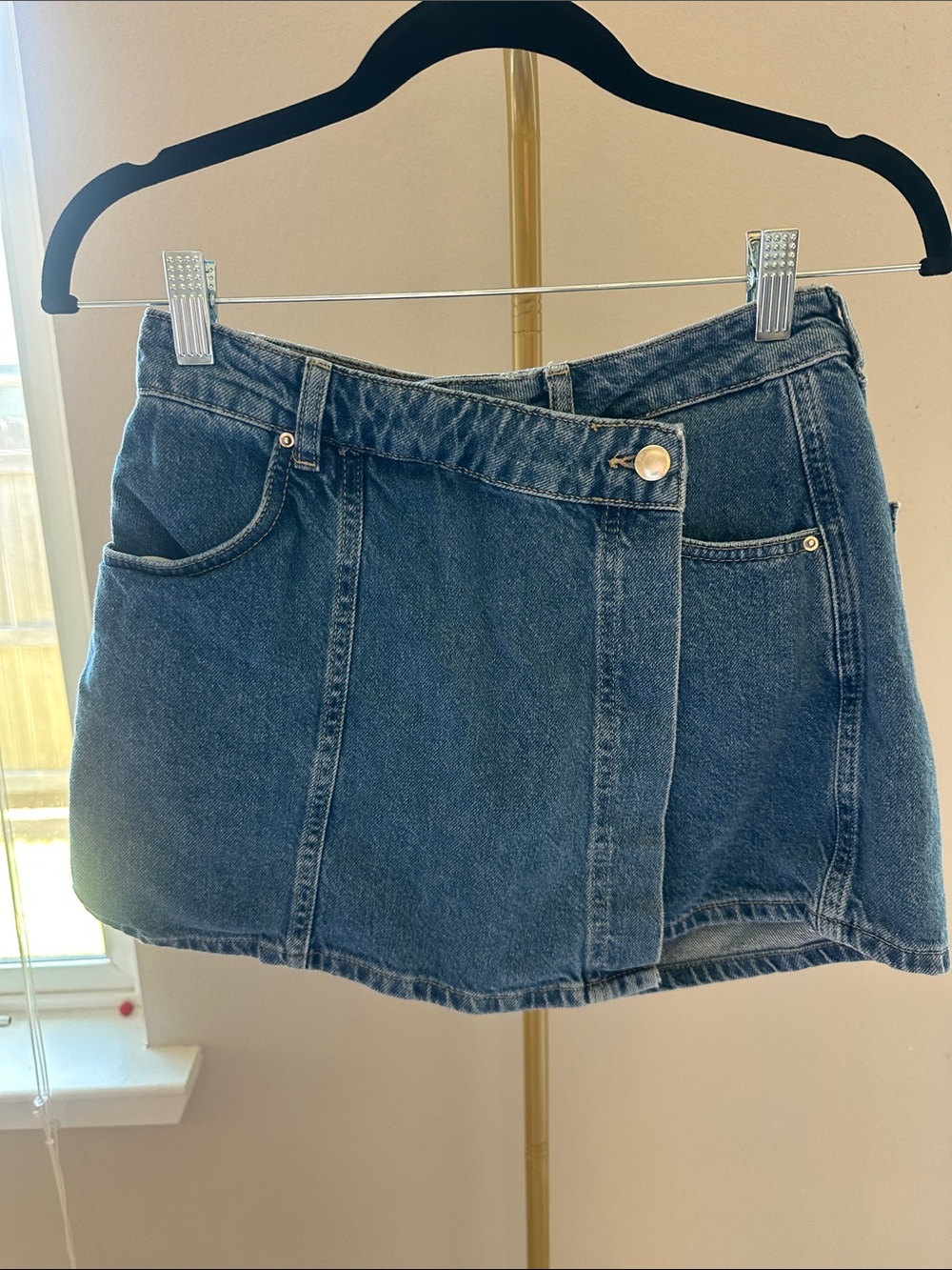 Zara Blue Denim Jean Shorts Skirt